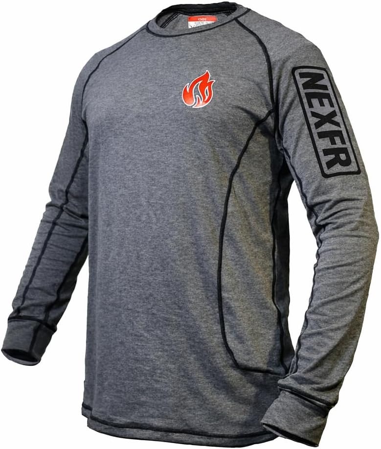 Næxon Long-Sleeve FR Crew Shirt — Wolf Gray product photo