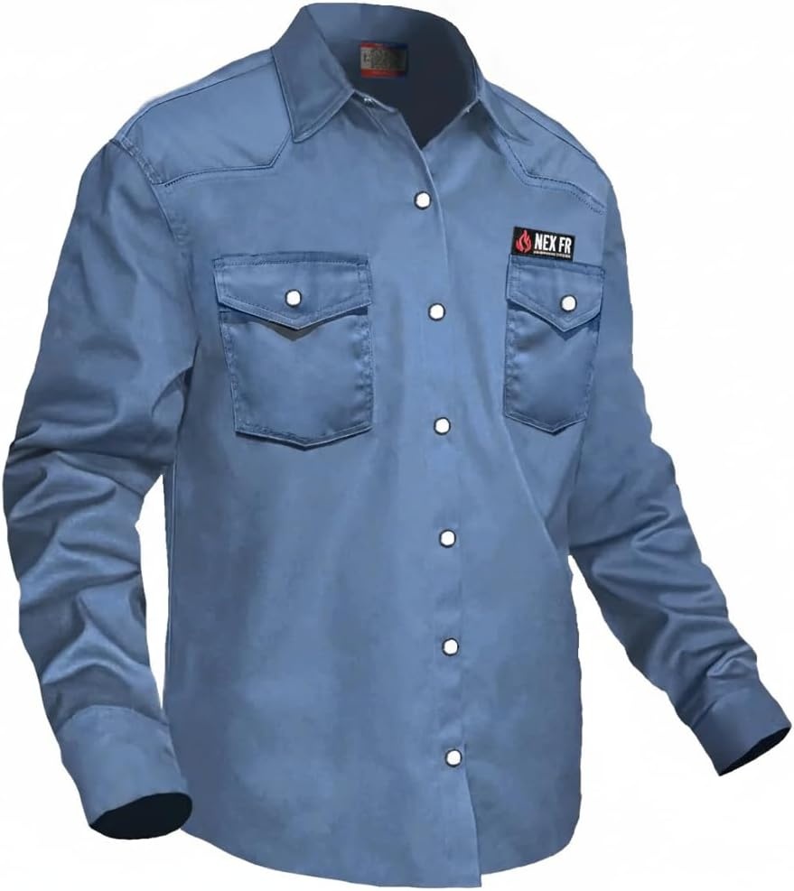 Næxon Pearl-Snap FR Work Shirt — Blue product photo